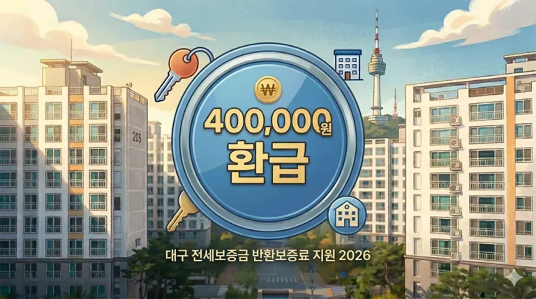 2026 대구 전세보증금 반환보증료 지원 최대 40만원 환급